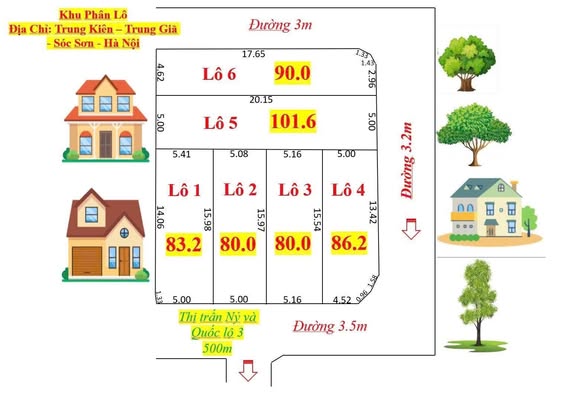 Siêu Phẩm Hàng F0 Phân 6 Lô trên Trung Kiên, Trung Giã, Sóc Sơn, Hà Nội. - Ảnh chính